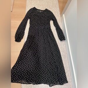 Boden Black Dress with Pink Polka Dots